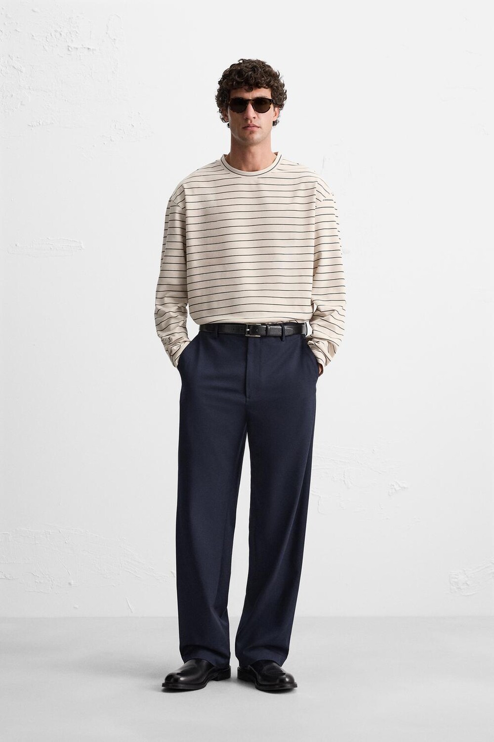 

Футболка из жаккардовой полоски ZARA, экрю