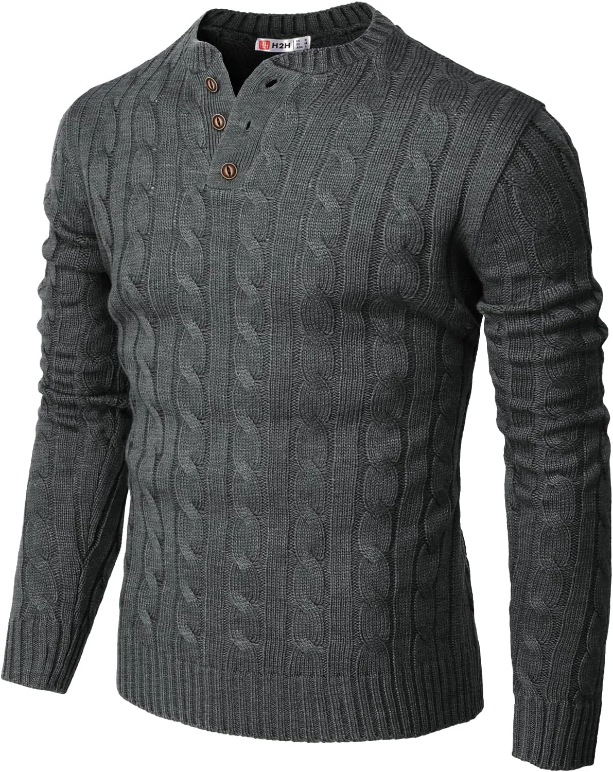 

Мужской свитер H2H Casual Slim Fit с длинным рукавом и застежкой на пуговицах