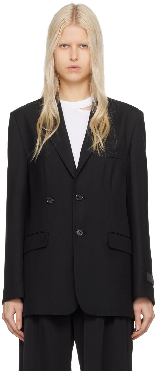 

Черный двубортный пиджак Mm6 Maison Margiela