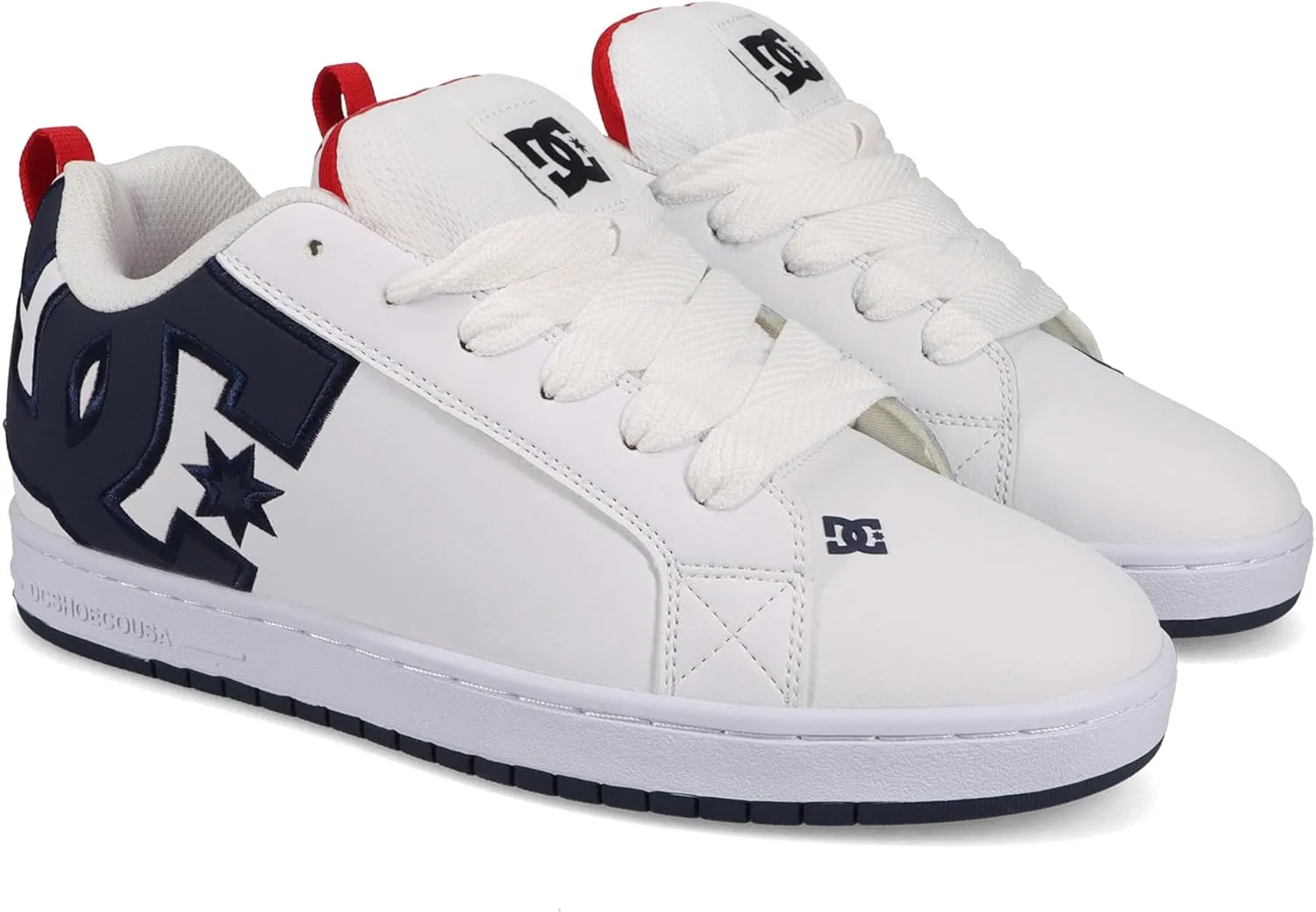 Скейт-кеды DC Shoes, цвет White/Navy/Red