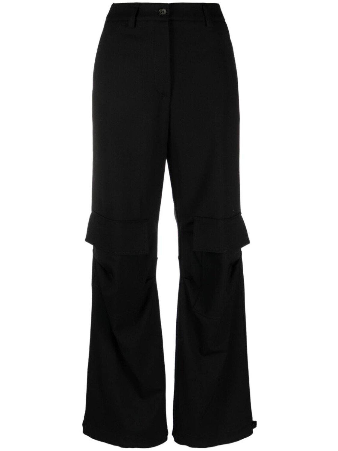 

P.A.R.O.S.H. wool flared cargo trousers, черный