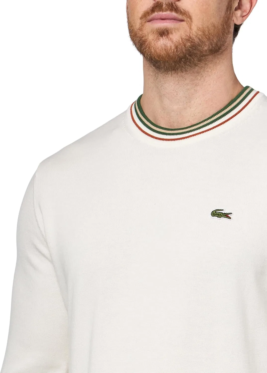 Мужской полосатый хлопковый трикотажный свитер Lacoste — фото 3