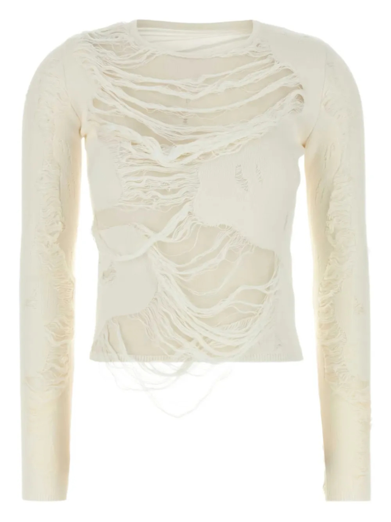 Джемпер с рваным эффектом MM6 Maison Margiela, белый
