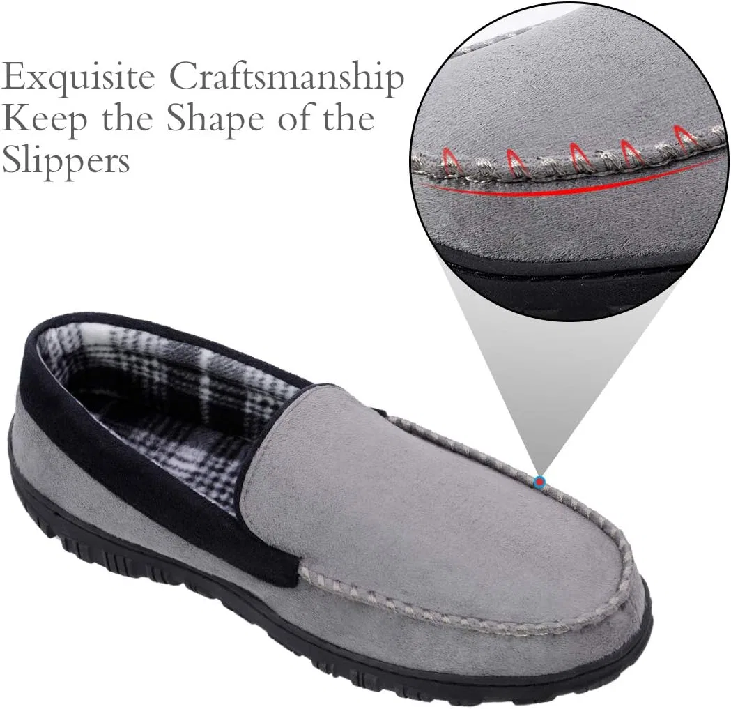 Тапочки из микрофибры, мокасины мужские, серо-черные shoeslocker — фото 2