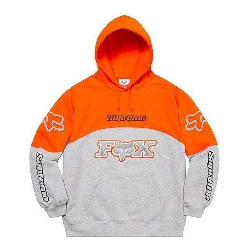 

Толстовка fox racing hooded sweatshirt 'orange grey' Supreme, оранжевый