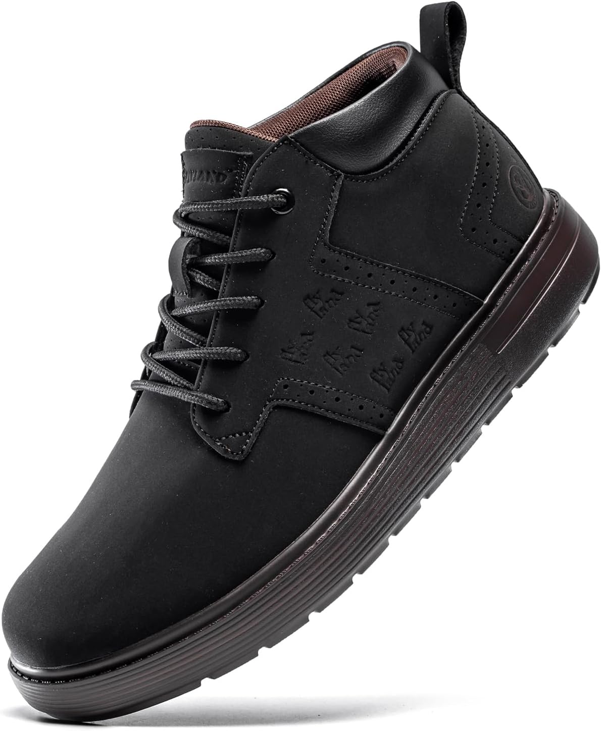 

Мужские модные кроссовки FLYLAND Чака ботинки на шнуровке из кожи, легкие ботинки до щиколотки для прогулки и вождения, коричневый