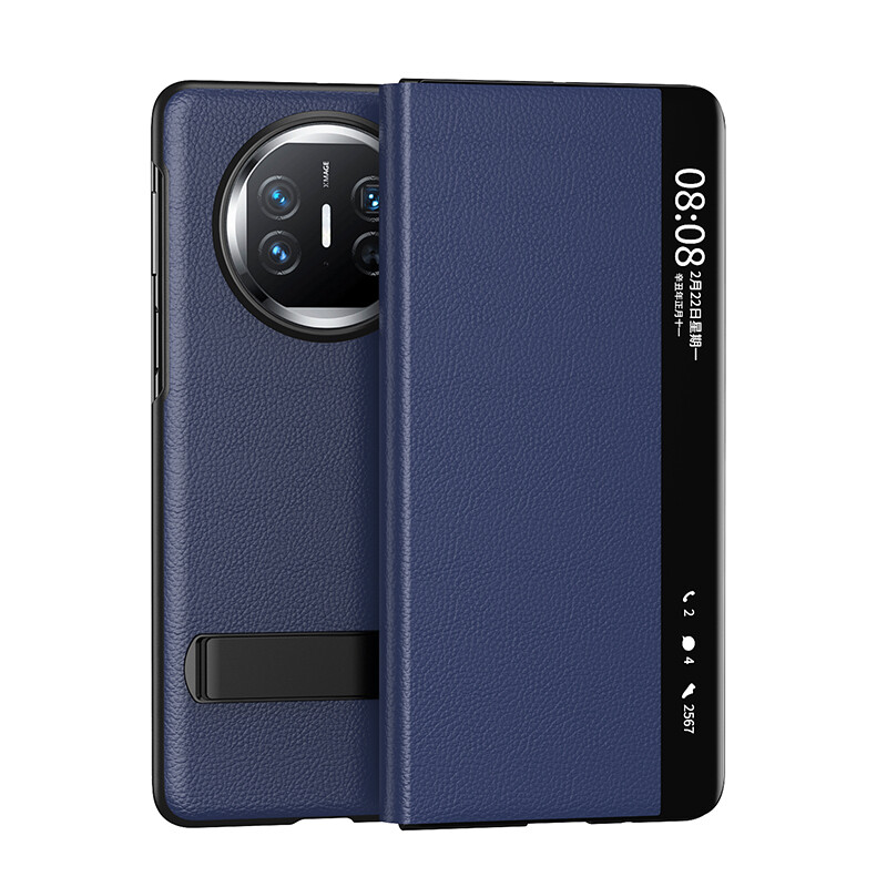 

Чехол для телефона Baohuguang Bao Huguang, Sapphire blue pebbled metal bracket smart leather case