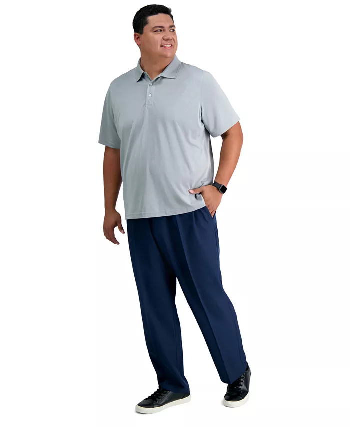 

Мужские классические брюки Big & Tall Cool 18 PRO с расширяющейся талией, стретч и плоской передней частью Haggar, синий