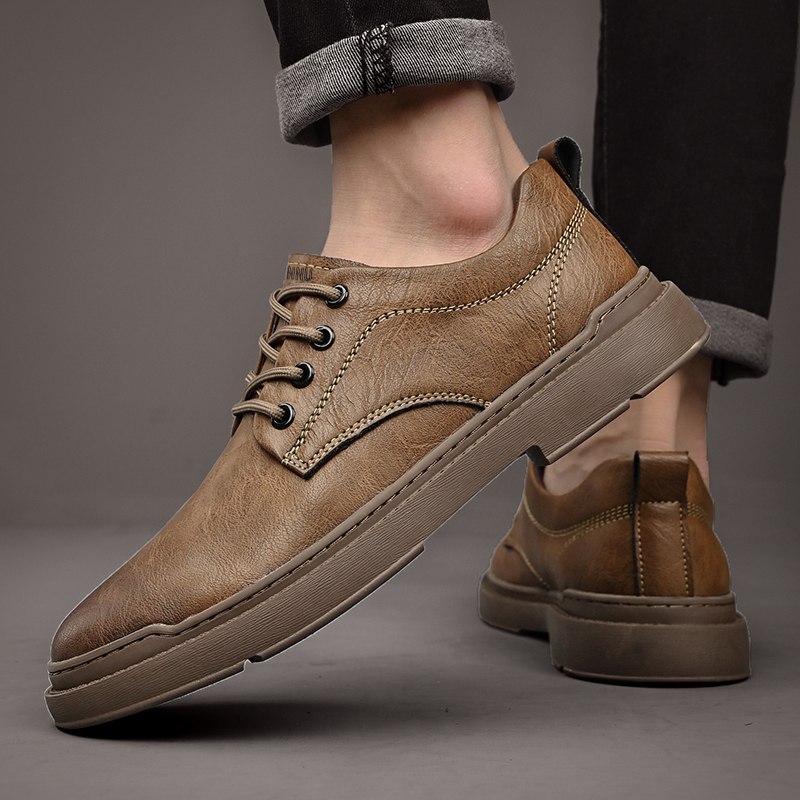 Dunnu Мужские повседневные туфли мужские низкие черные хаки, цвет Khaki — фото 4