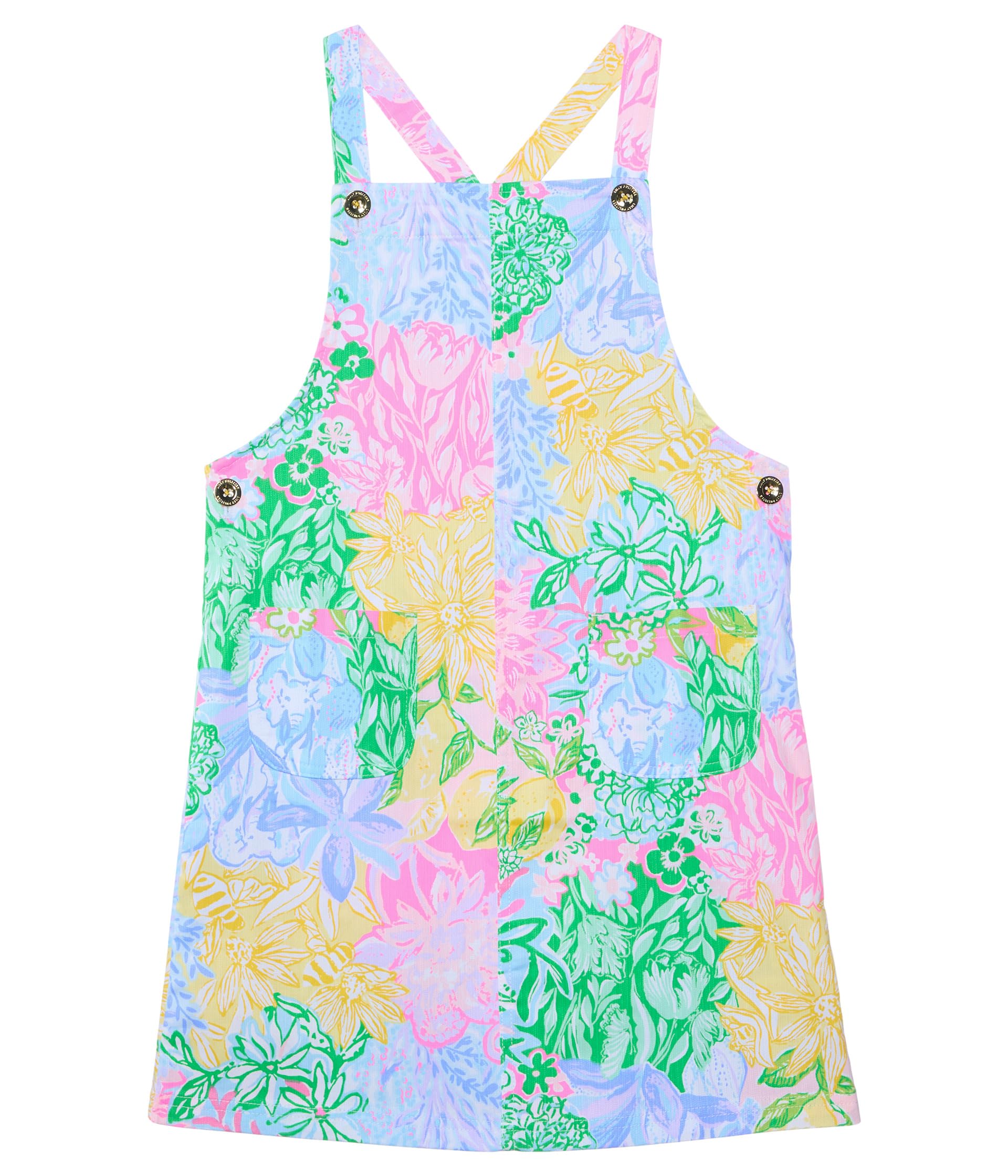 

Платье Lilly Pulitzer Kids Varney Overall Dress, цвет Multi Bright Delight Patch