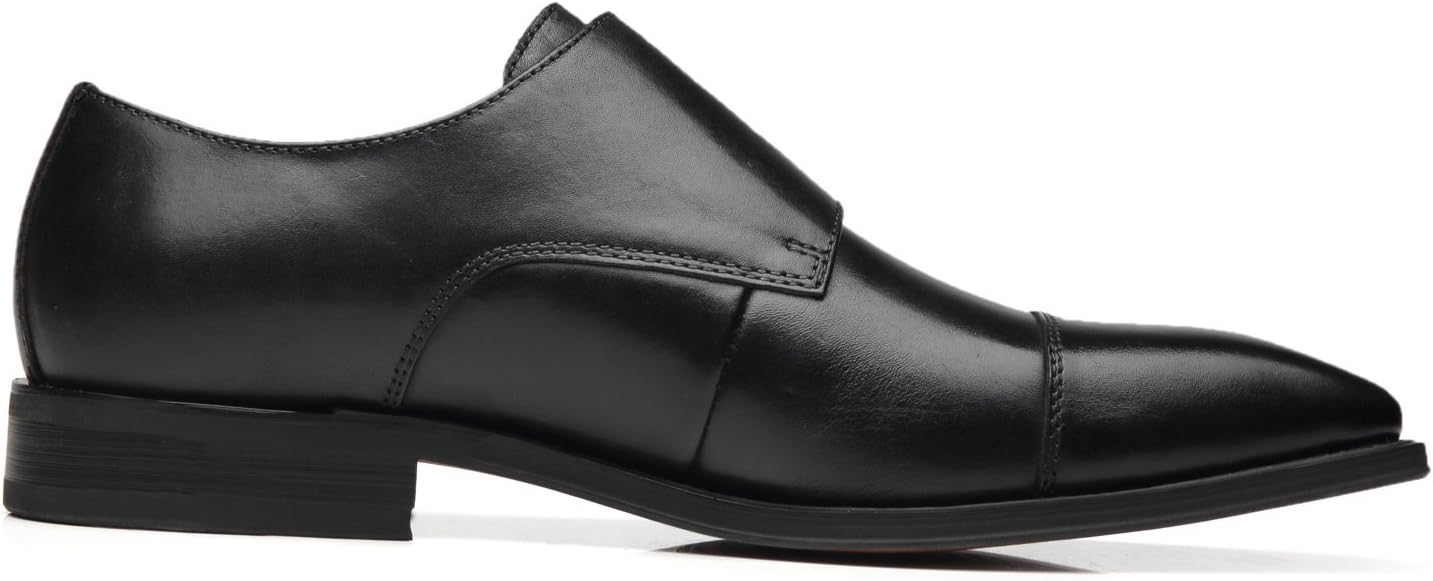 Мужские слипоны La Milano с двойной пряжкой Monk Strap, с закрытым носком, из кожи, оксфорды, формальные, деловые, повседневные, удобные туфли для мужчин, черный — фото 3
