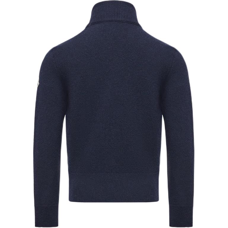 Moncler Пуховик утепленная шерстяная кардиган на молнии dark blue для детей 3-7 лет — фото 2