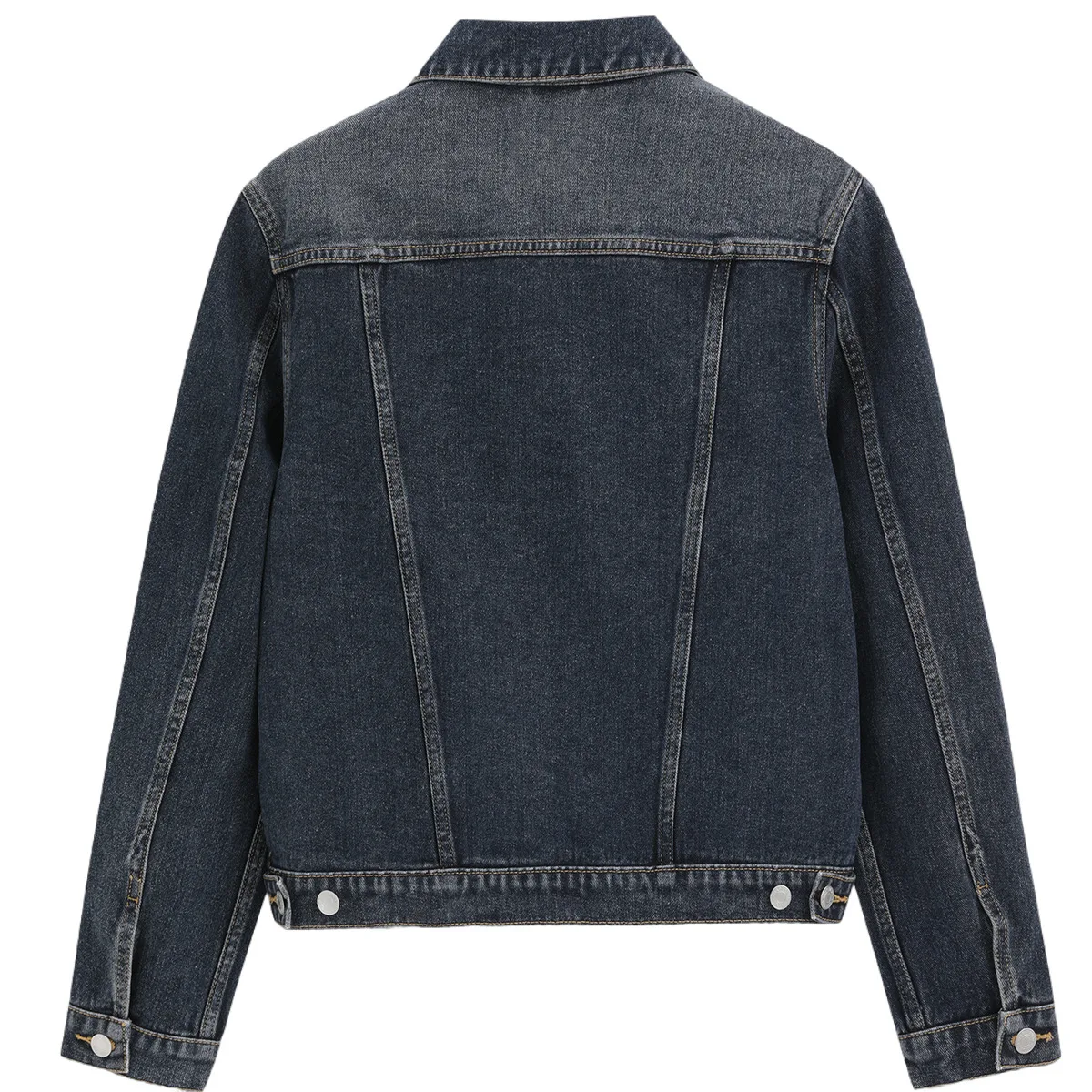 Джинсовая куртка женская темная потертая с лацканами GAP, Dark Color Washed — фото 3