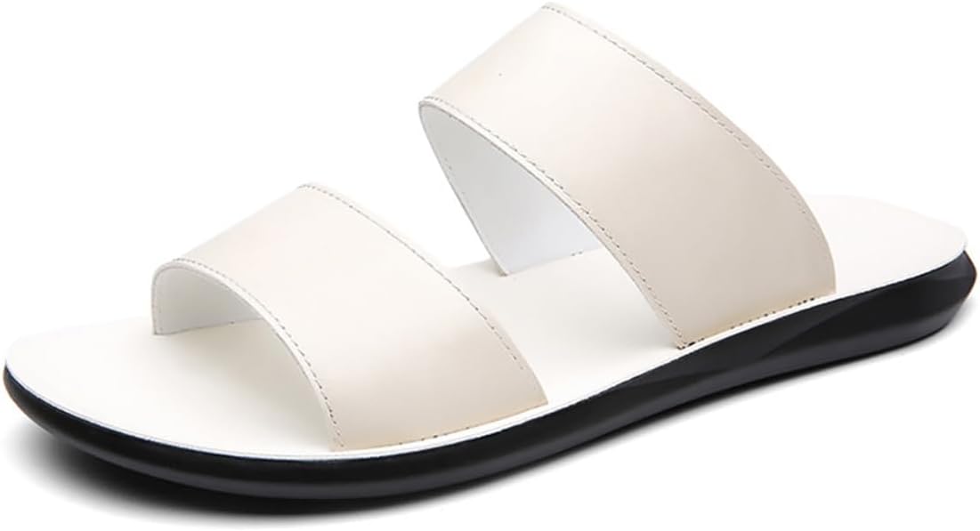 

Мужские модные шлепанцы для дома и улицы из кожи, спортивные тапочки на быстрое высыхание Abborora, белый