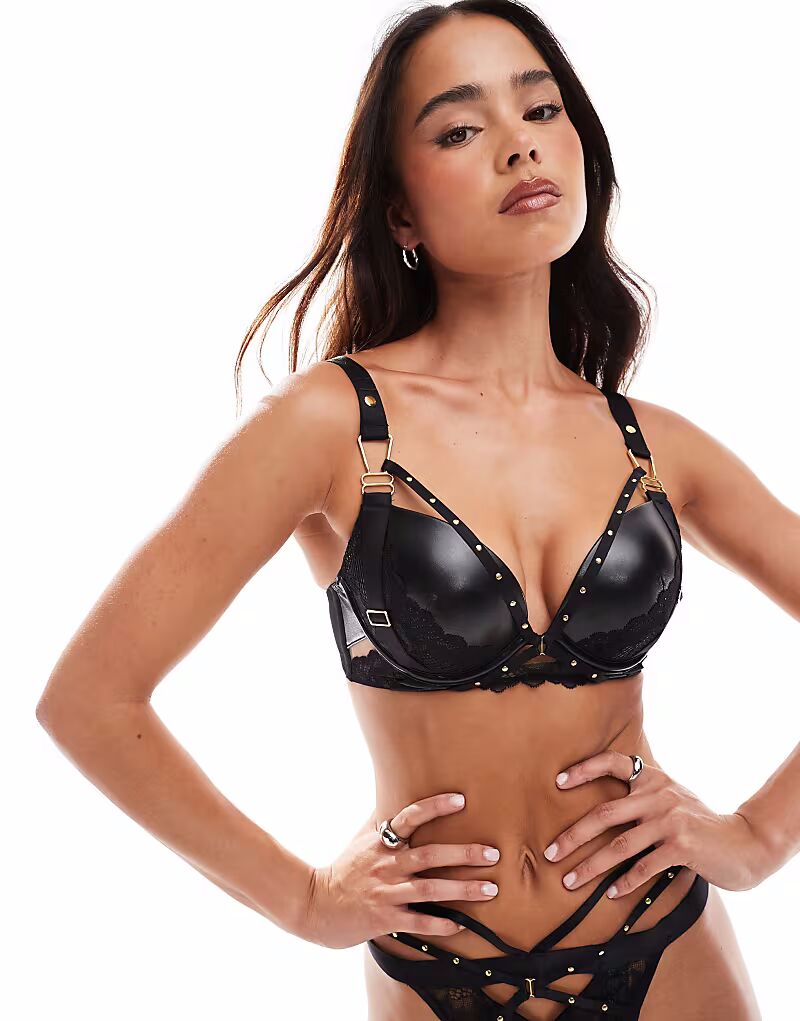 

Бюстгальтер Ann Summers Eliminating с глубоким вырезом и полиуретановыми подушечками, черный - ЧЕРНЫЙ