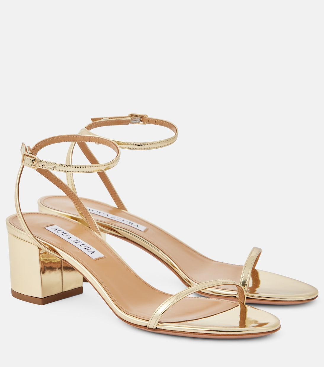Сандалии из искусственной кожи Olie 50 Aquazzura, Soft Gold