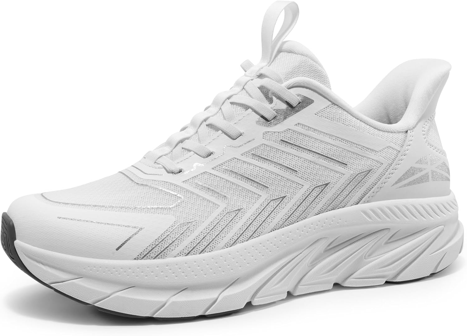 

Мужские кроссовки без шнурков для ходьбы, бега и тренировок, удобные, дышащие, противоскользящие, для фитнеса и кросс-тренинга, модные спортивные кеды Allswifit, белый