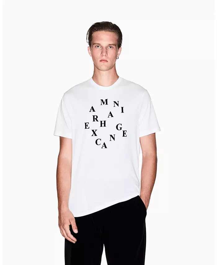 

Мужская футболка с круговым принтом и надписью A|X Armani Exchange