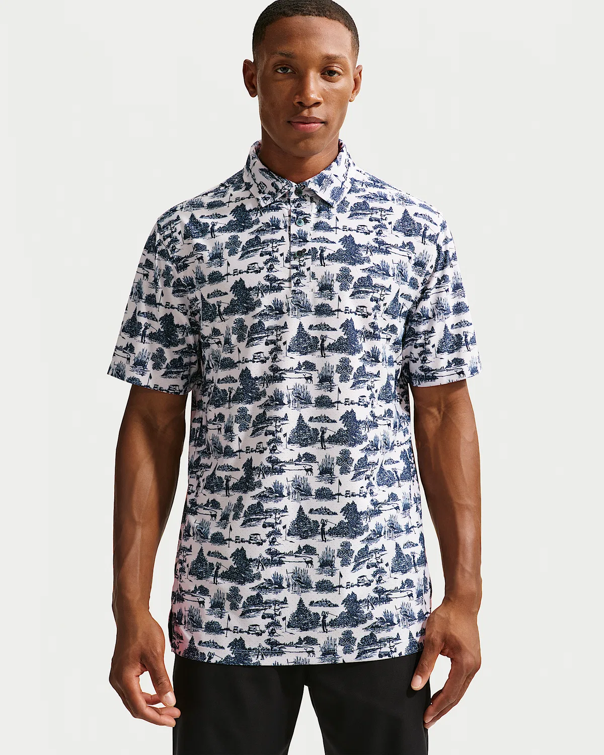 Мужское поло Nike Tailored Performance Dri-FIT Golf, Photon Dust/College Navy