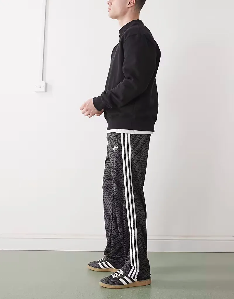 Спортивные брюки Adidas Originals Firebird свободного кроя с монограммой, черные — фото 3