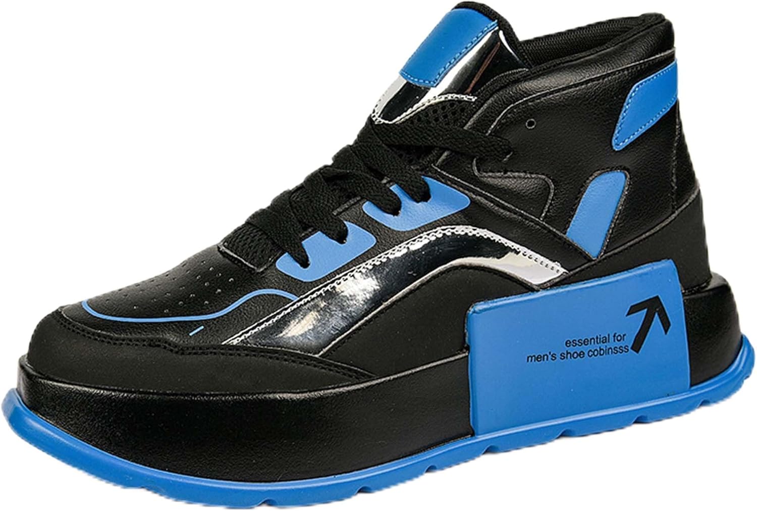 

Мужские высокие кроссовки для скейтборда DZBAJRQM, модные кеды с удобной толстой подошвой, кроссовки для бега, городские повседневные ботинки для мотоцикла, синий