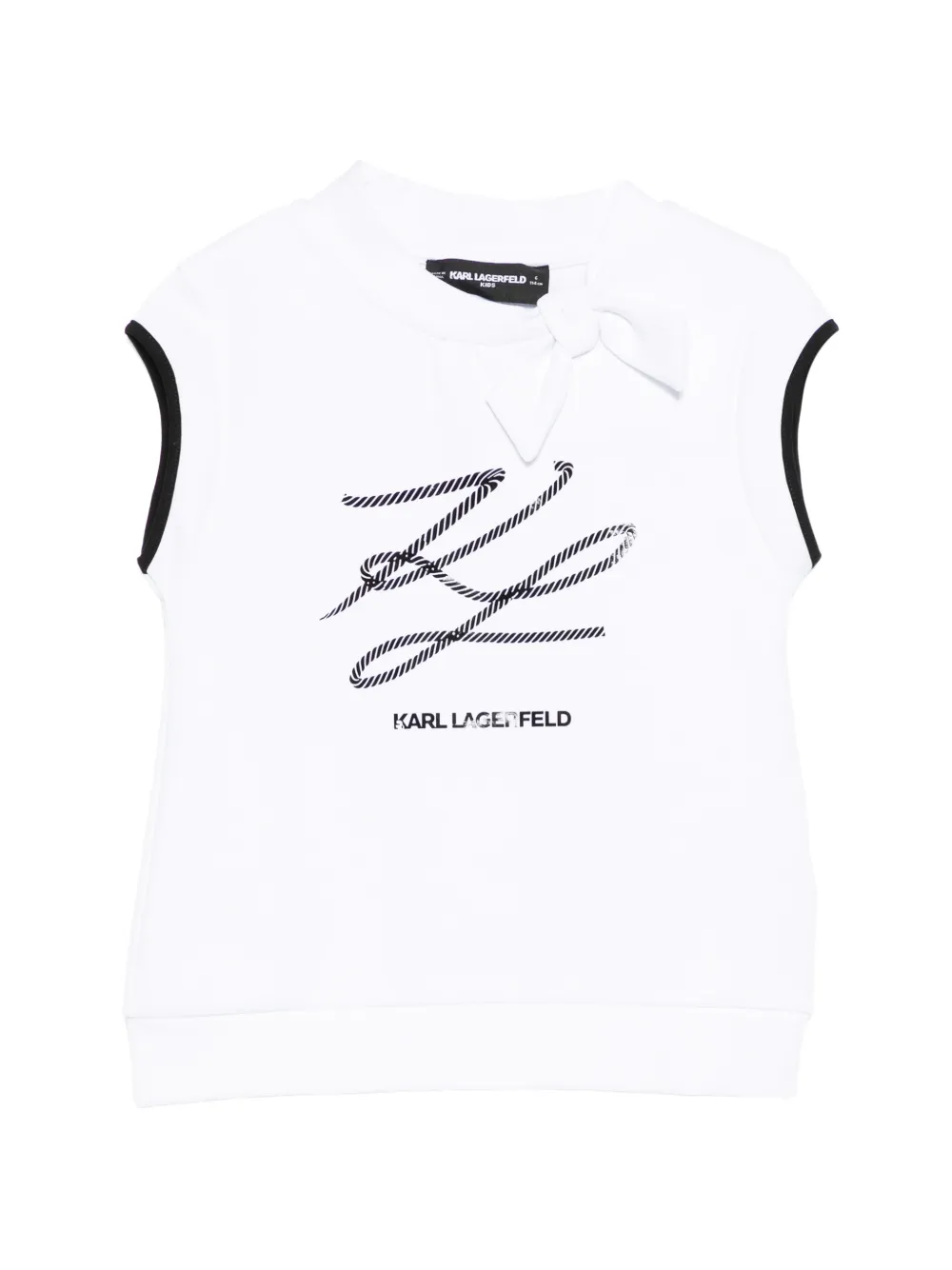 Футболка с принтом "графичный галстук" Karl Lagerfeld Kids, белый