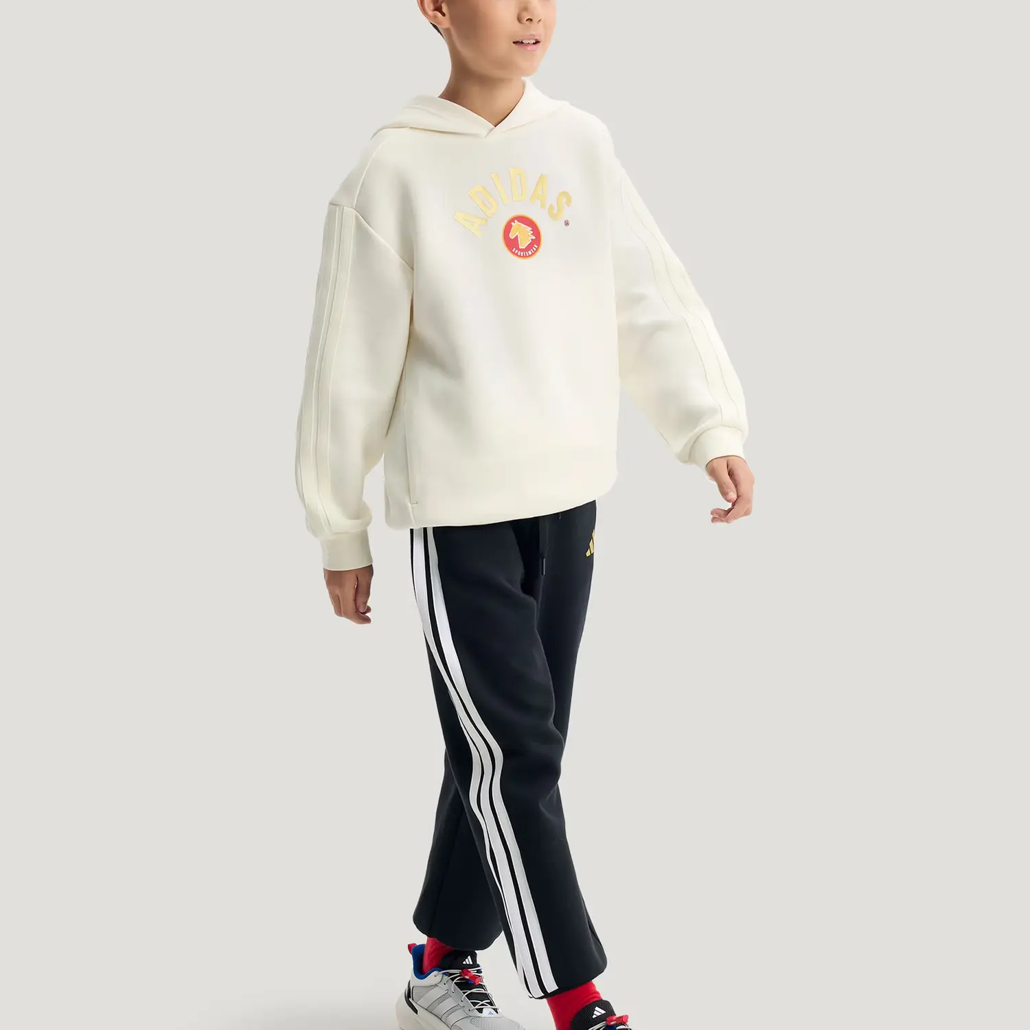 Свитшот, спортивная одежда, вязаный, детский Adidas, jade белый — фото 4