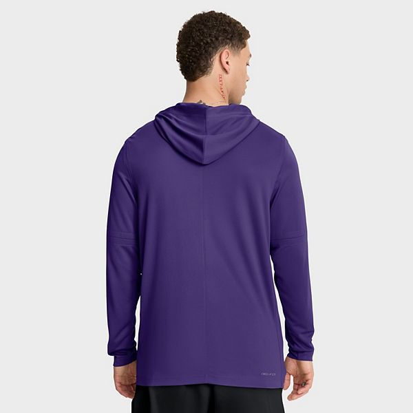 Мужская фиолетовая толстовка LSU Tigers 2025 Sideline Dri-FIT с длинным рукавом Nike — фото 3
