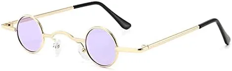 

Ретро круглые солнцезащитные очки для женщин и мужчин в стиле панк с металлическим каркасом, маленькая оправа, защита от ультрафиолета UV400 MTZJH, Orange