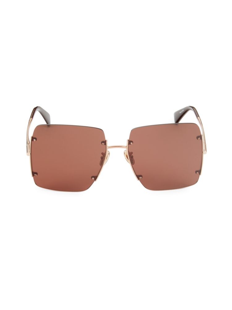 

Квадратные солнцезащитные очки 60 мм Max Mara, цвет Yellow Brown
