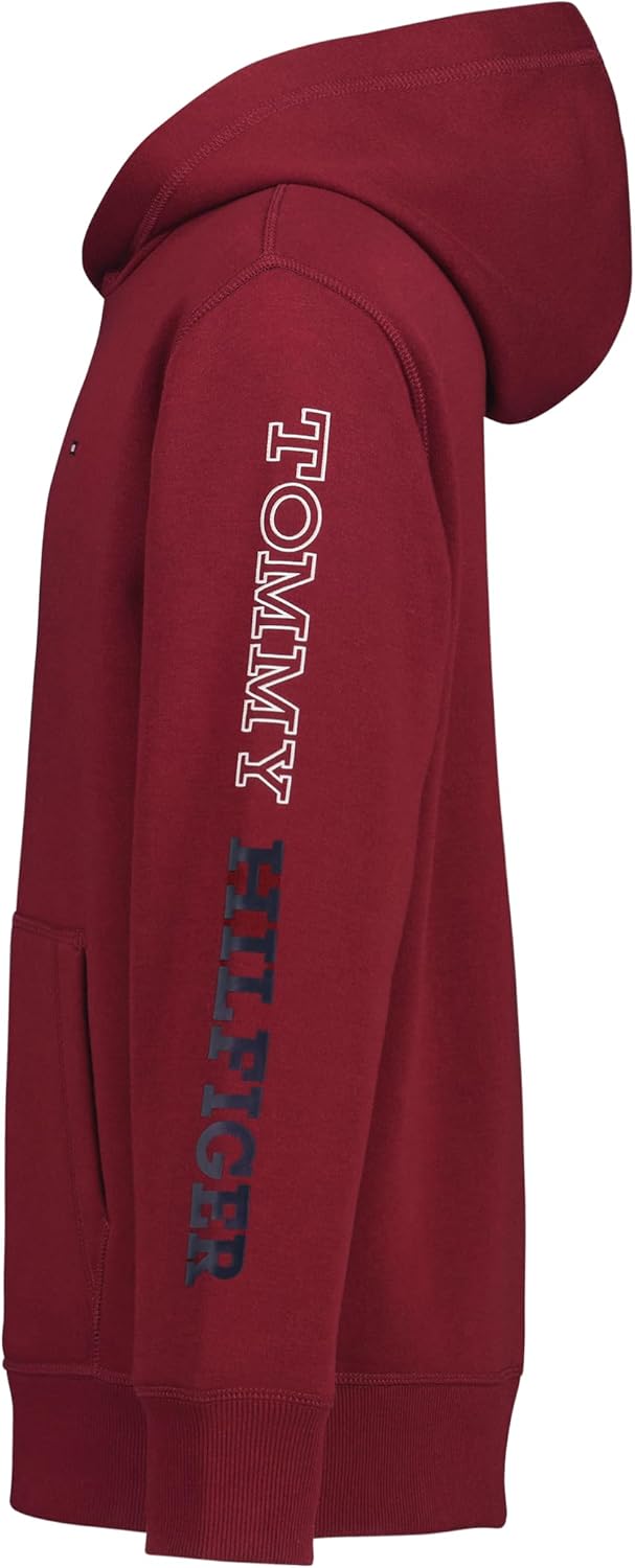 Толстовка с капюшоном Tommy Hilfiger для мальчиков с длинными рукавами из флиса, Up & Down Syrah — фото 2