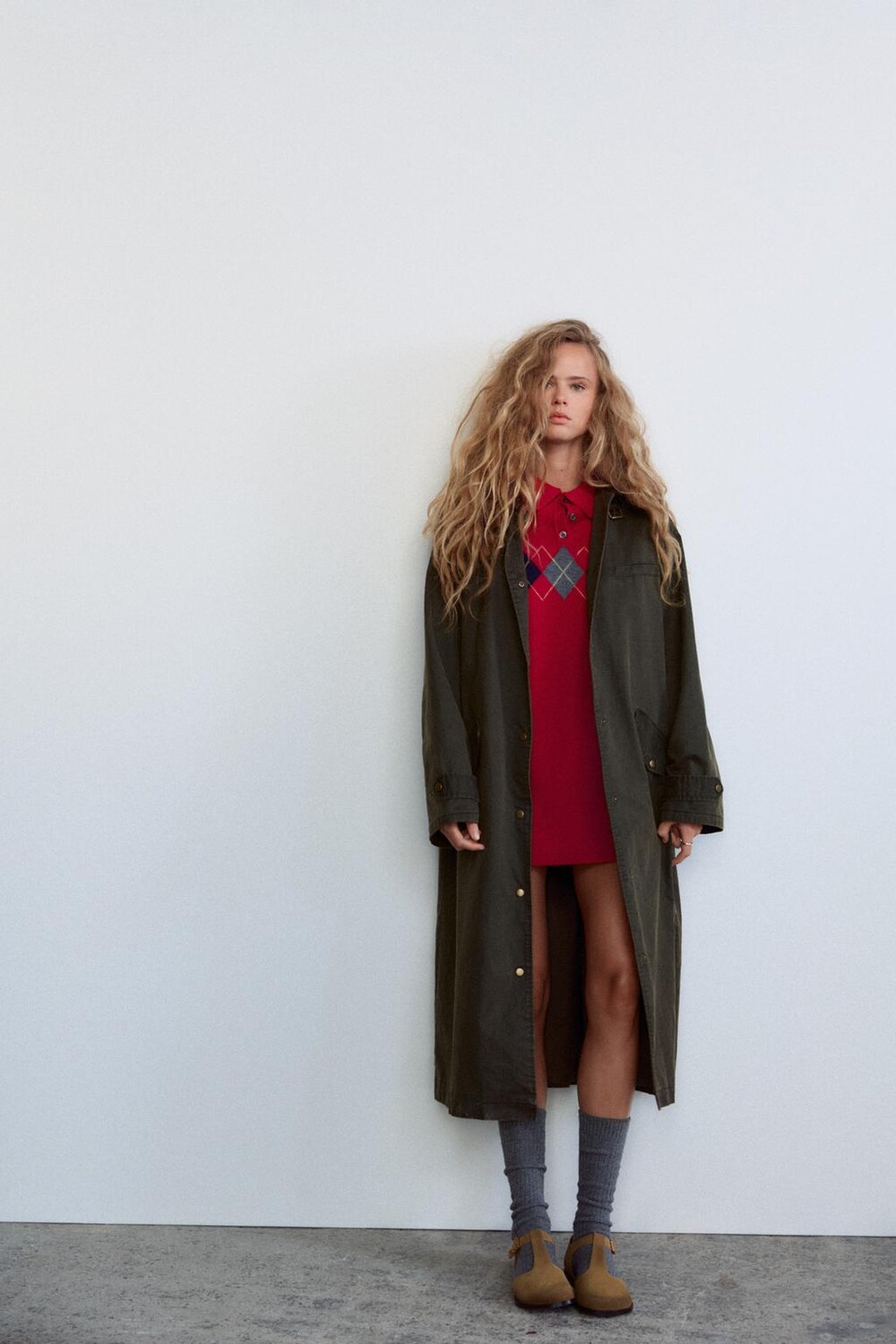 

Мини-платье с узором «бриллианты» ZARA, красный