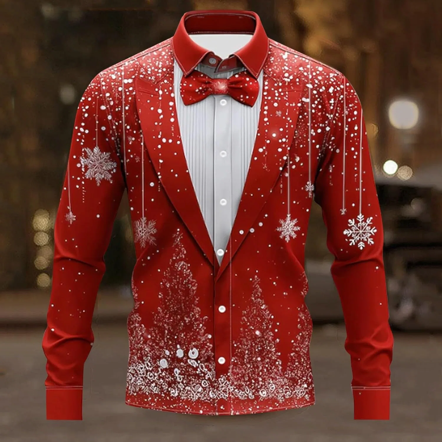 Мужская футболка с принтом, Slim Fit, красный — фото 2