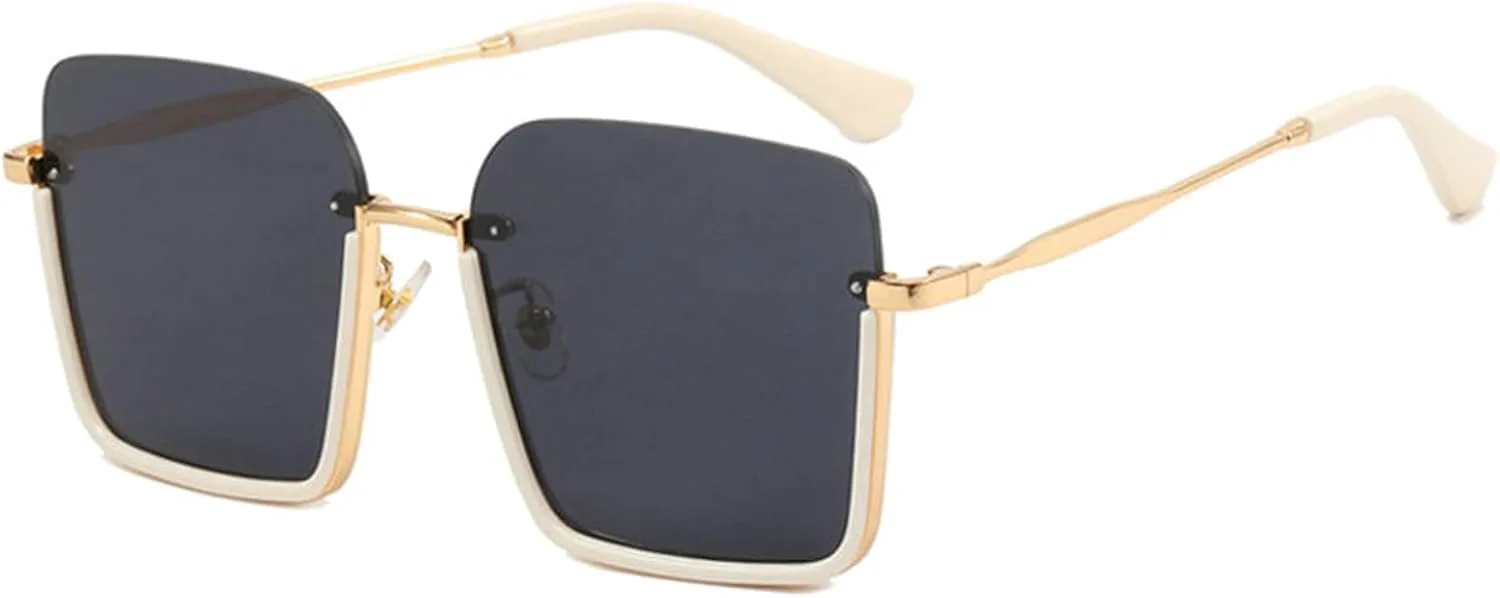 

Винтажные солнцезащитные очки Helena большого размера для мужчин, модные, коричневые, квадратные, металлические, полуободковые, женские солнцезащитные очки UV400, C1