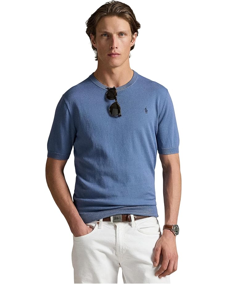 

Свитер Polo Ralph Lauren Cotton Crewneck Short-sleeve Sweater, цвет Capri Blue