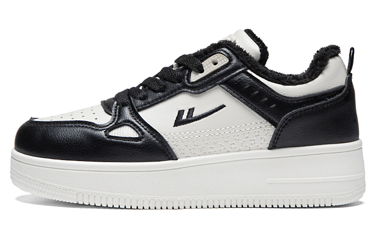 

WARRIOR Утепленные флисовые тонкие хлопковые кроссовки термо легкие низкие скейтбордские унисекс бежево-черные, цвет Beige Black