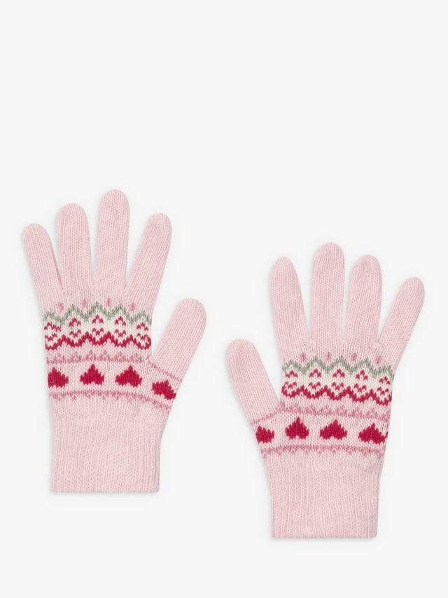 

Детские перчатки Fairisle из смесового кашемира Trotters, Pink/Multi