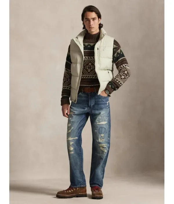 Пуховая куртка без рукавов regular fit Polo Ralph Lauren, бежевый — фото 2