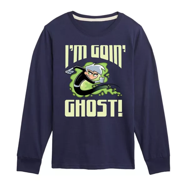 

Футболка с длинным рукавом с принтом «Danny Phantom I'm Goin' Ghost» для мальчиков 8-20 лет Nickelodeon, синий
