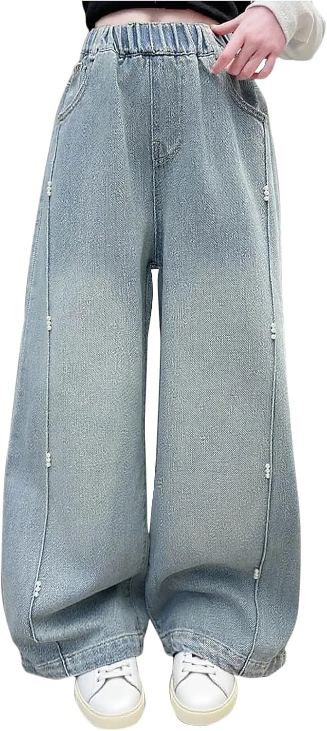 

Джинсы женские широкие с цветочным принтом