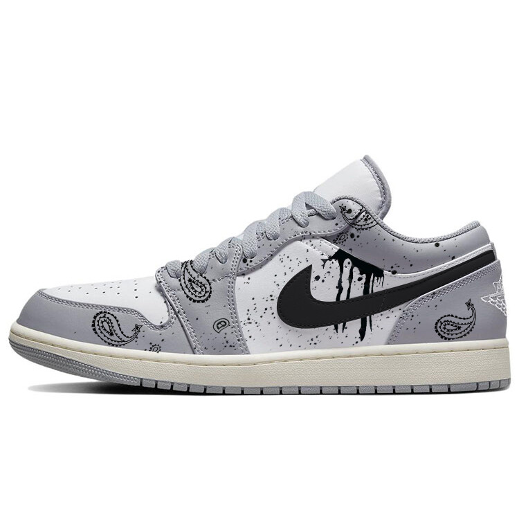 

Кроссовки Air Jordan 1 Vintage Basketball Shoes Men Low-top White/gray, серый