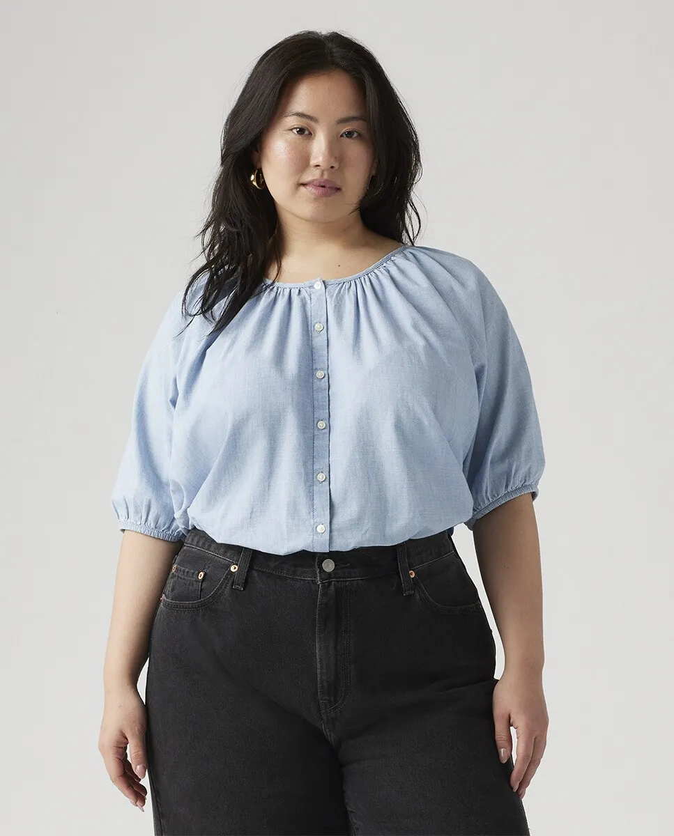 

Женская джинсовая блузка с коротким рукавом Levi's Plus, синий