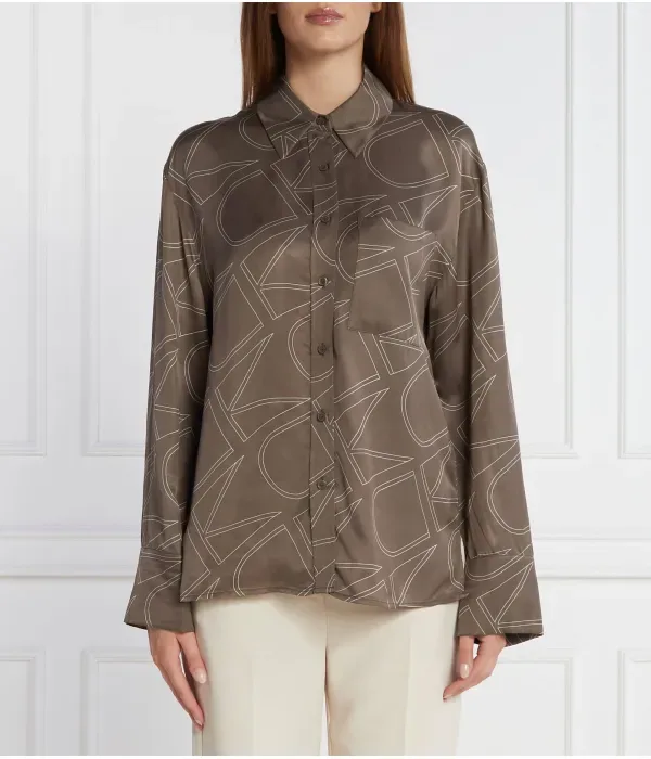 Рубашка regular fit Calvin Klein, коричневый