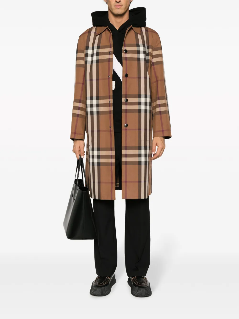 Пальто BURBERRY Vintage Check, клетка, коричневый — фото 2