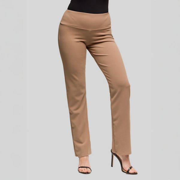 

Женские брюки с высокой талией и эластичной тканью 24Seven Comfort Apparel, цвет mocha