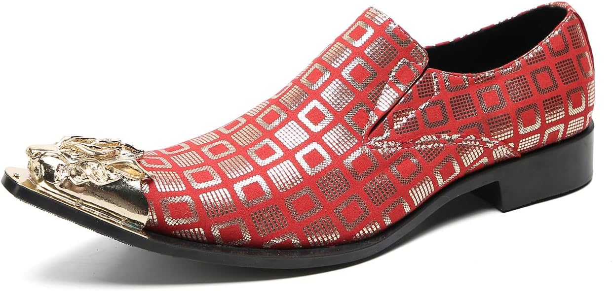 

Мужские лоферы Santimon, слипоны, красные, для вечеринок и повседневной носки, из кожи с металлическим наконечником, модные лоферы-пенни для выпускного, свадьбы и других торжеств