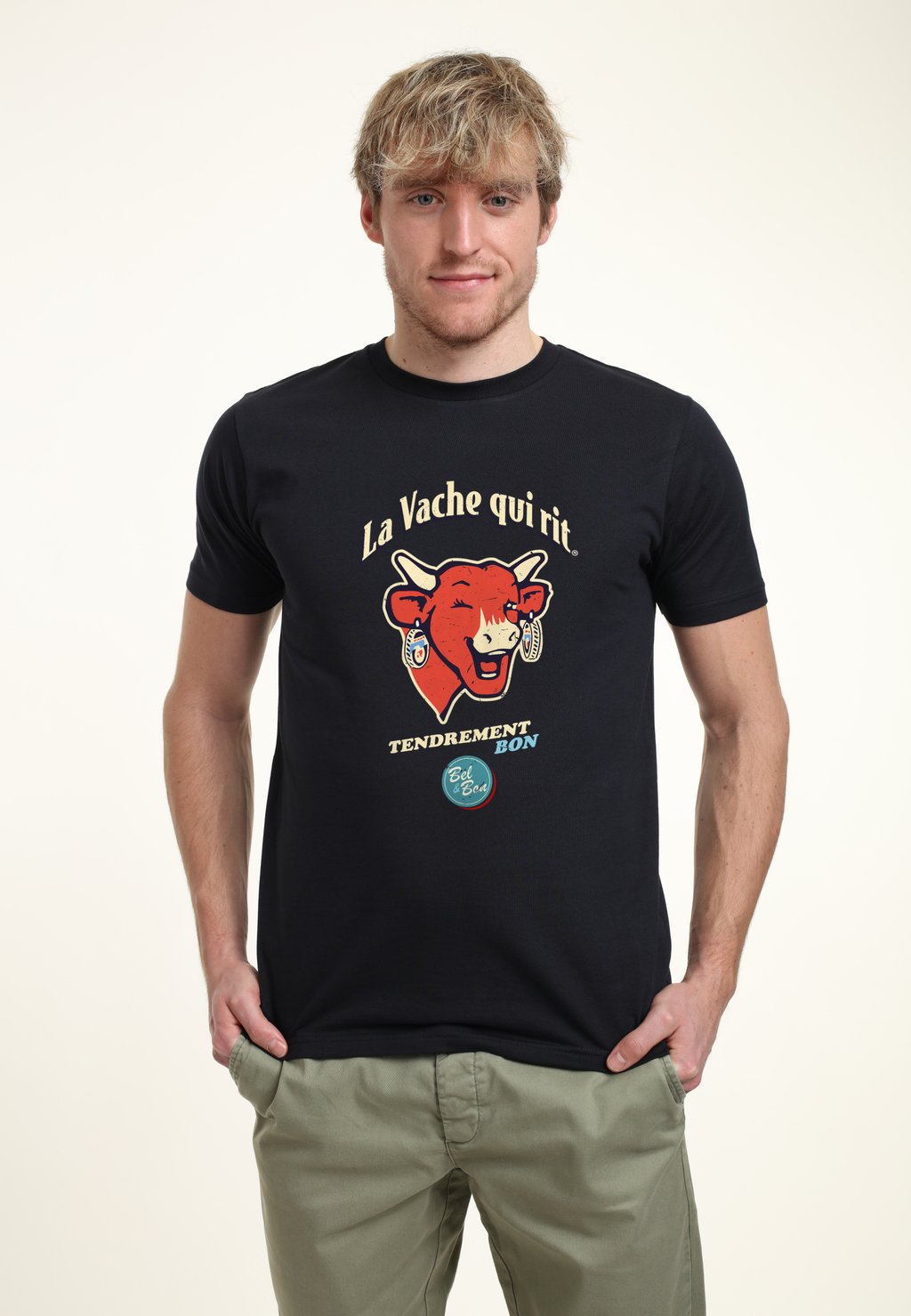 

Футболка с принтом THE LAUGHING COW TENDREMENT BON Henry Tiger, темно-синий