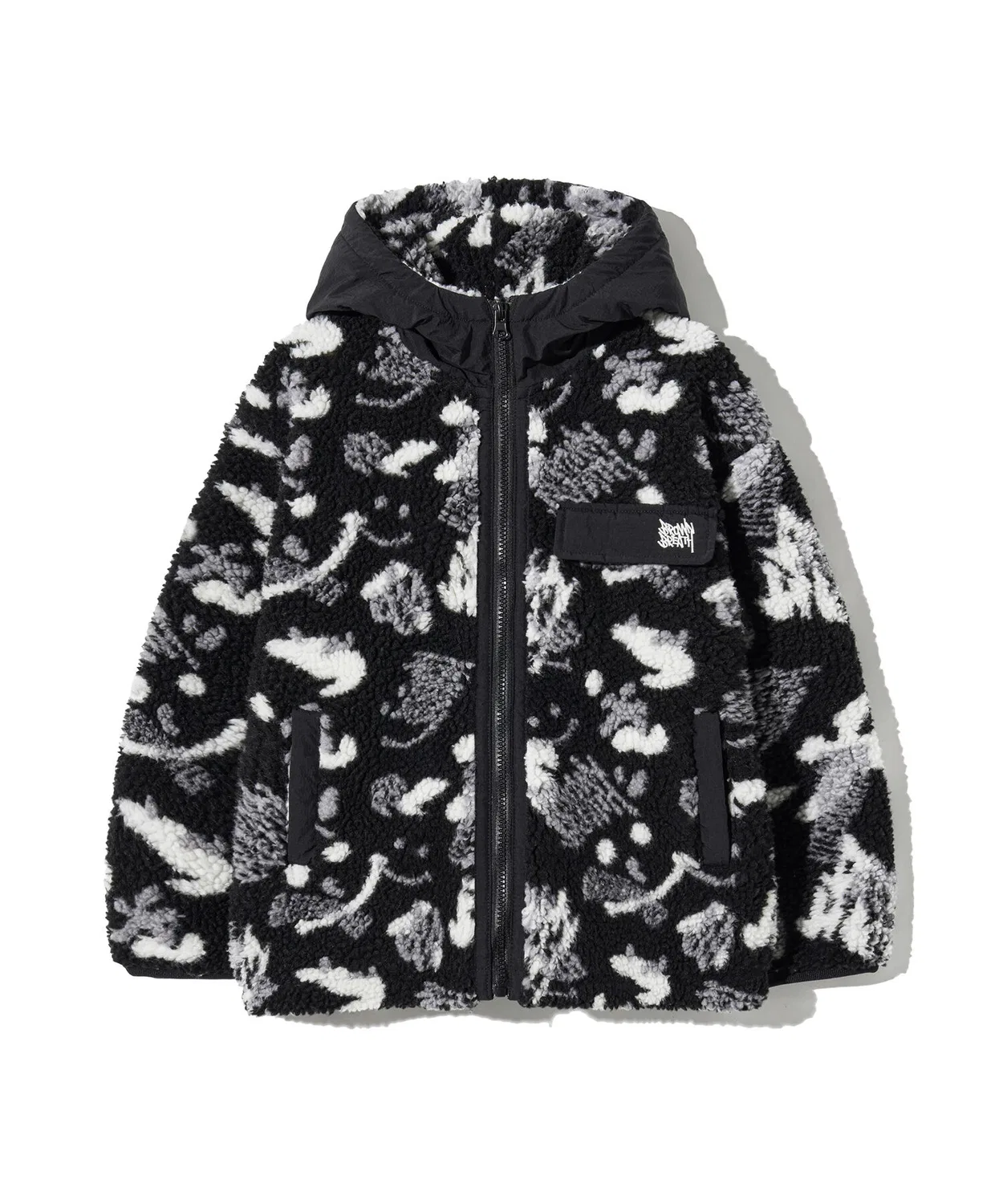 Детская флисовая куртка на молнии с улыбкой, чёрная, от Brownbreath Kids — фото 2