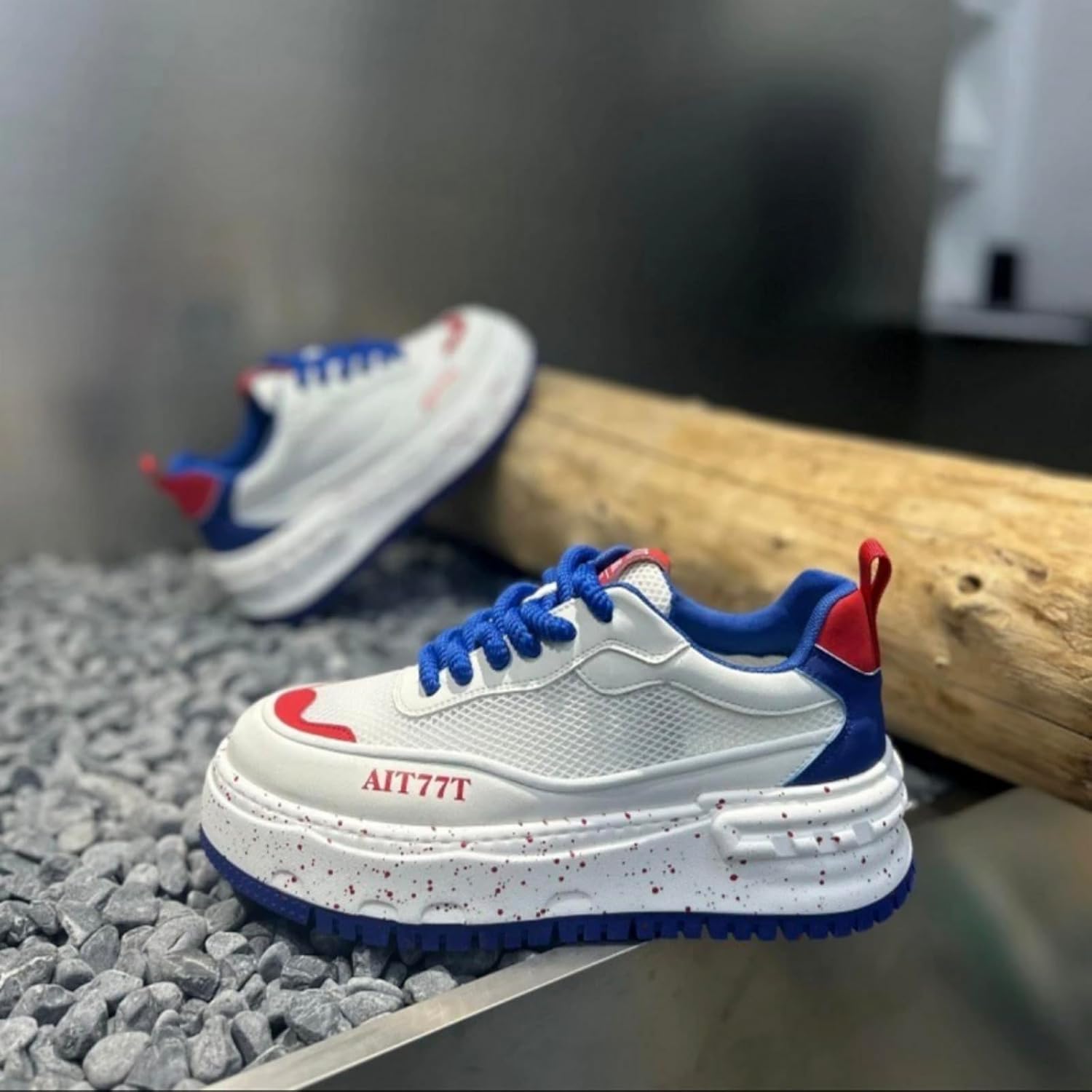 Мужские кроссовки Speckled на платформе с одинокой подошвой, стильная повседневная спортивная обувь- идеально подходит для прогулок по городу, тренировок в зале и ежедневных поездок Kpdwfms, голубой — фото 3