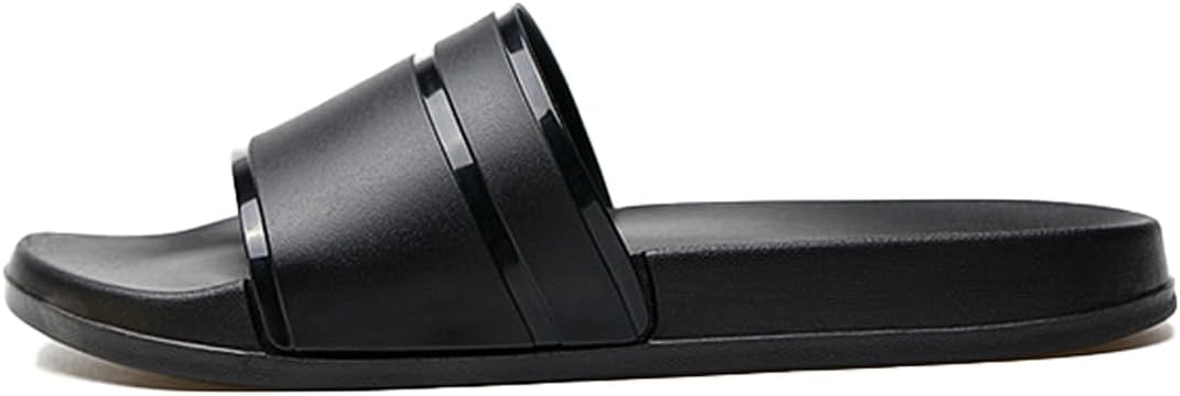 

Oukisam Мягкие тонкие тапочки для женщин и мужчин, быстросохнущие, для ванной комнаты, душа, нескользящие, пляжные, плоские сандалии, черный